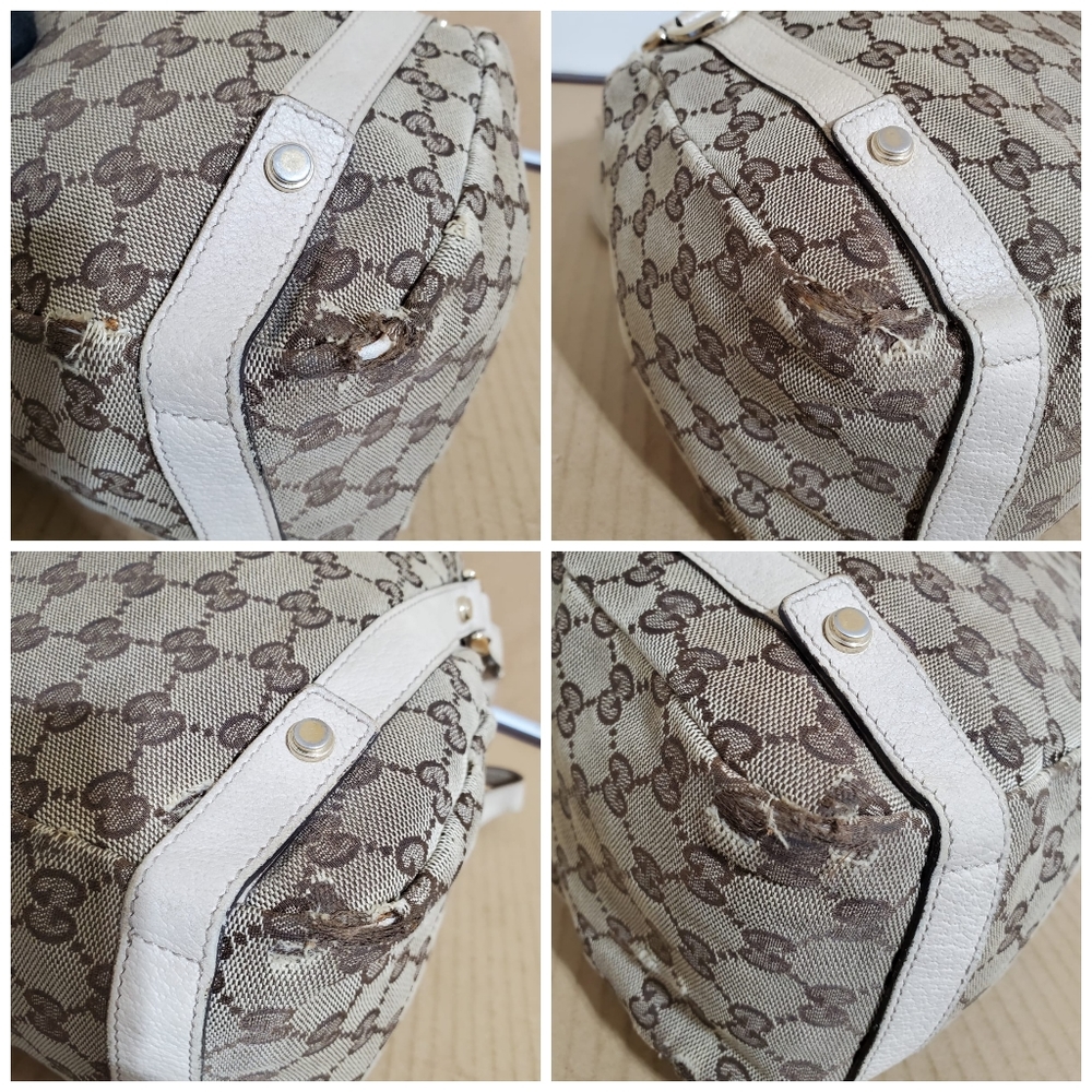GUCCI Monogram Medium Abbey Shoulder Bag Off White - Picture 10 of 11